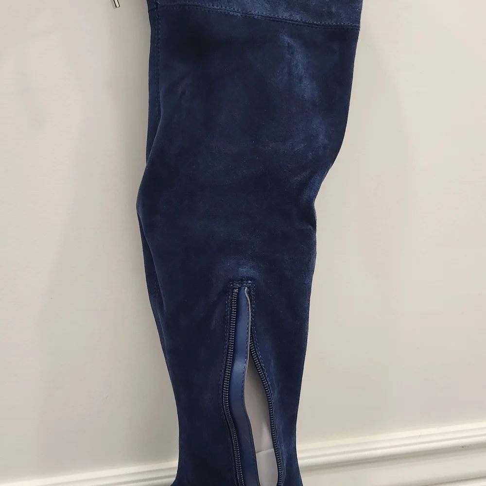 JustFab Deep Blue Over the Knee Boots
